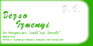 dezso izmenyi business card